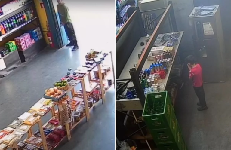 Un garçon de 8 ans prie lors d'un vol à Santo André
